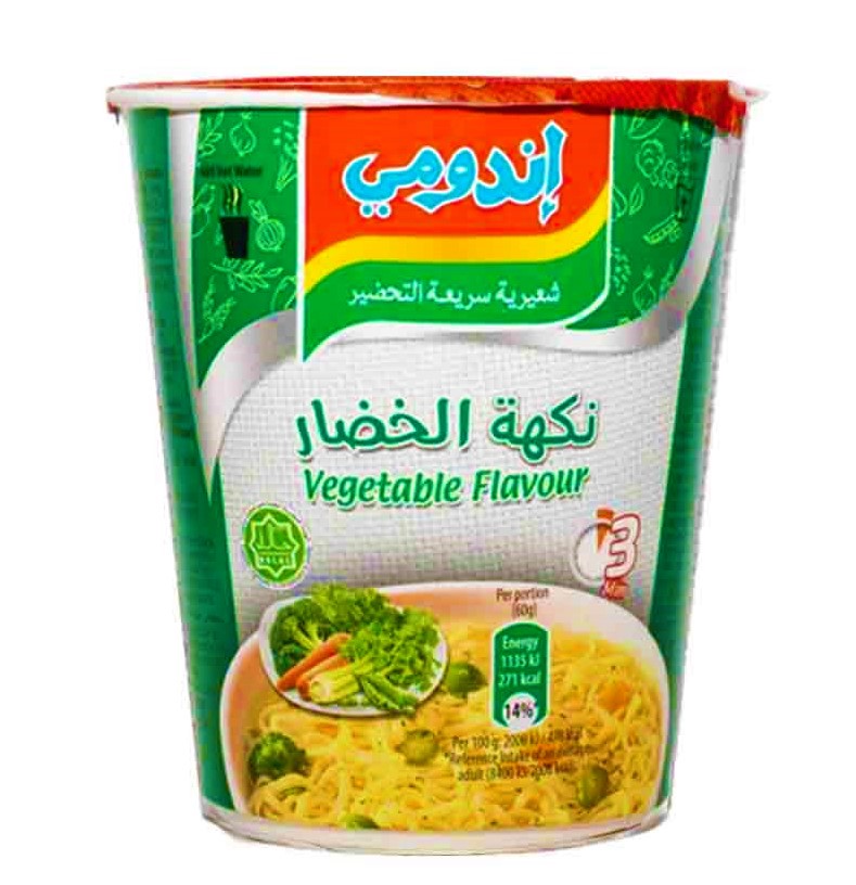 Indomie Noodles Vegetable Flavor (Cup) 60 g
