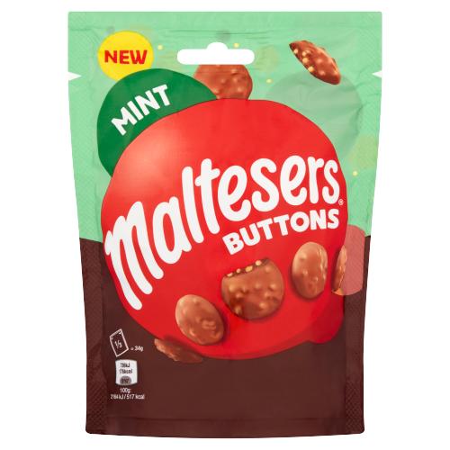 Maltesers Buttons Mint Chocolate Pouch Bag 102g