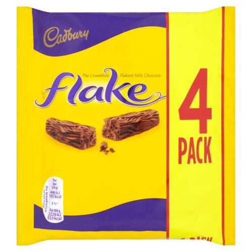 Flake Chocolate Bar 4 Pack - Cadbury - 80g