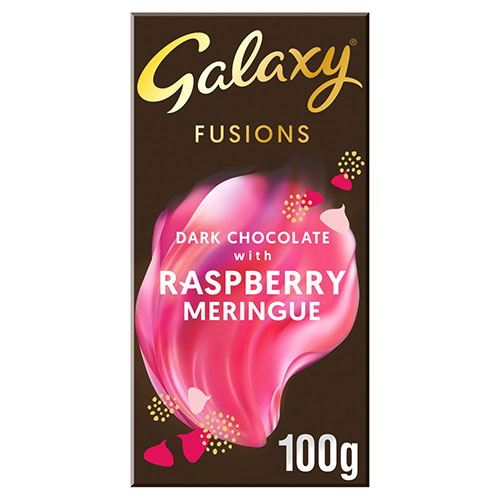 Galaxy fusions dark chocolate with raspberry meringue
