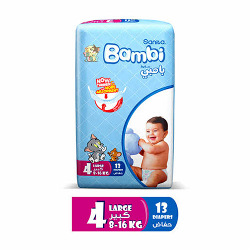 Bambi - Large Baby Diapers No. 4 - 8-16 kg 13 diapers