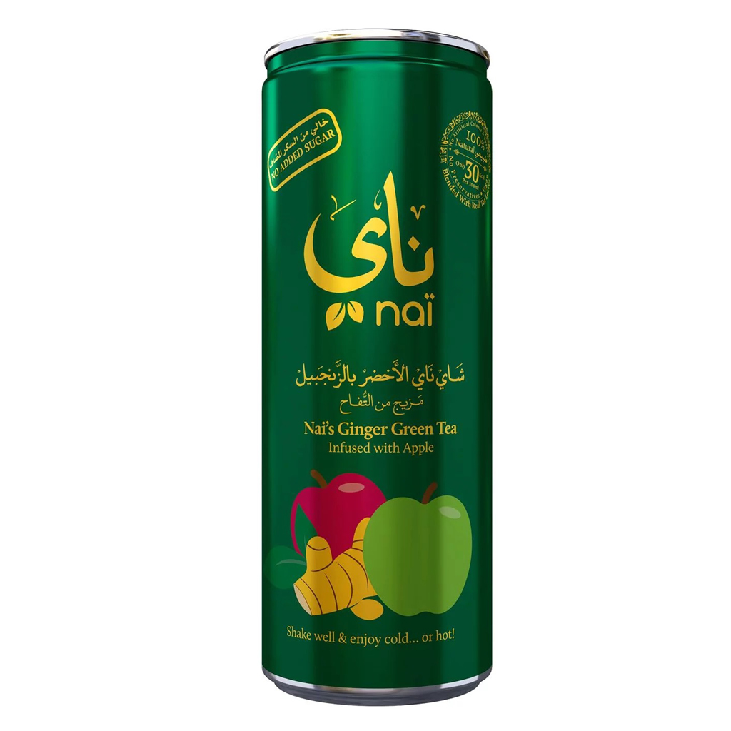 Nai's Ginger Apple Green Tea, 100% Natural,250 ML
