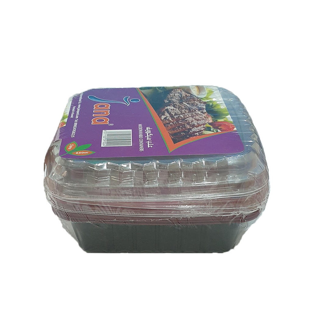 علب ميكرويف اسود& احمر650مل 5حبة