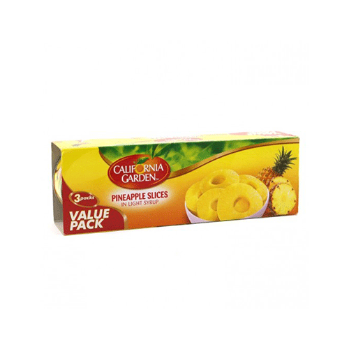 California Garden Sliced Pineapple In Light Syrup 3*227gm