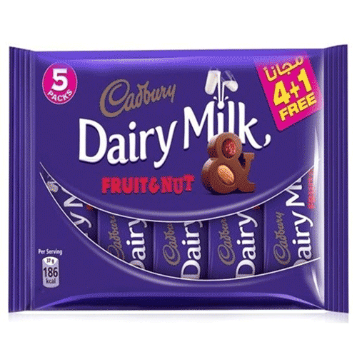 Cadbury Dairy Milk 37gm Raisins & Almonds 4+1 Free