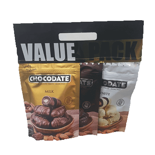 Chocodate Chocolate Date Almond (Milk-Dark-White) Value pack (2+1) PCS