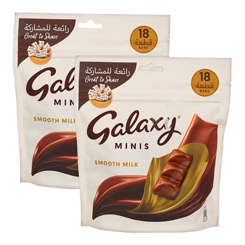 Galaxy mini cocoa and milk 18 pieces, offer 2 pieces