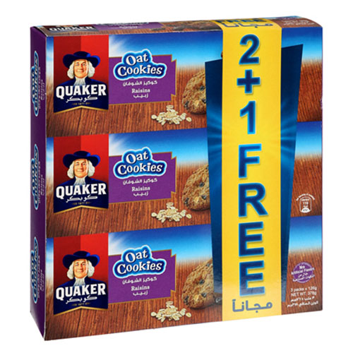 Quaker Oat Cookies Raisins 3pcs * 126g