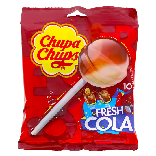 Chupa Chups Assorted Fresh Cola Flavour Lollipops 120g 10pcs