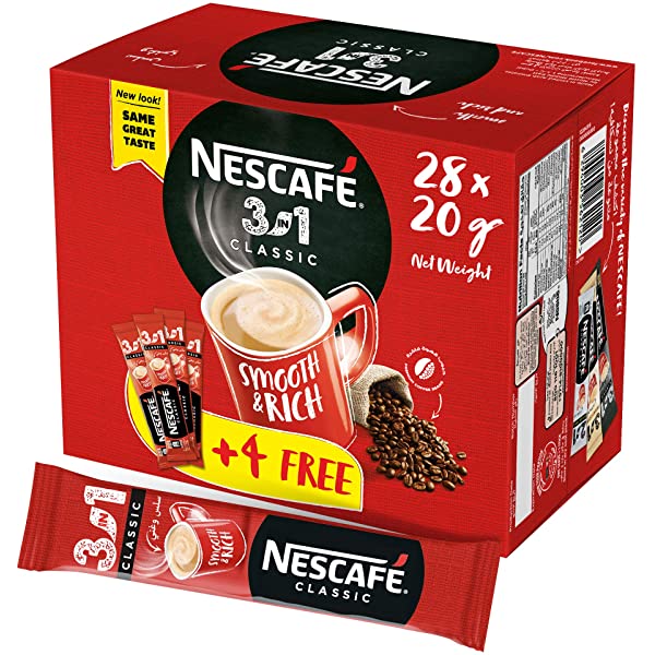 Nescafe Classic Instant coffee 3 in 1 20 g 24+4pieces