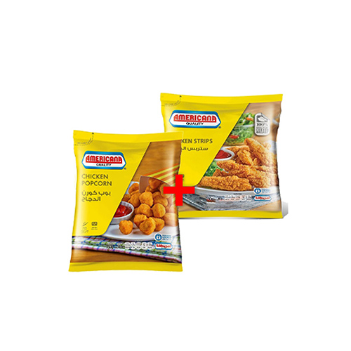 Americana Chicken Strips Bag 750gm + Chicken Popcorn Bag 750gm